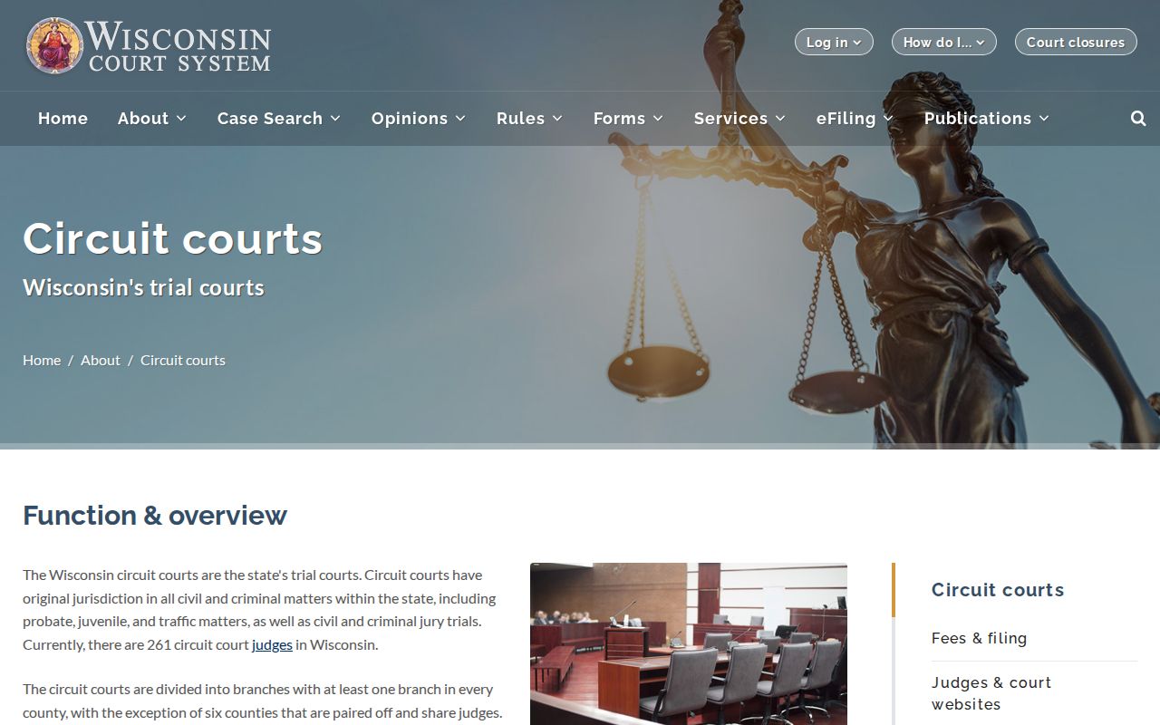 Menominee County criminal court cases in the paired circuit