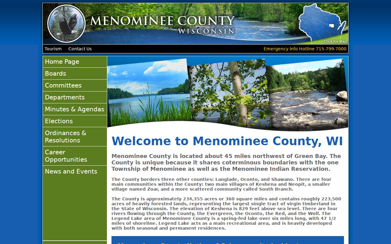 Menominee County criminal history county government page