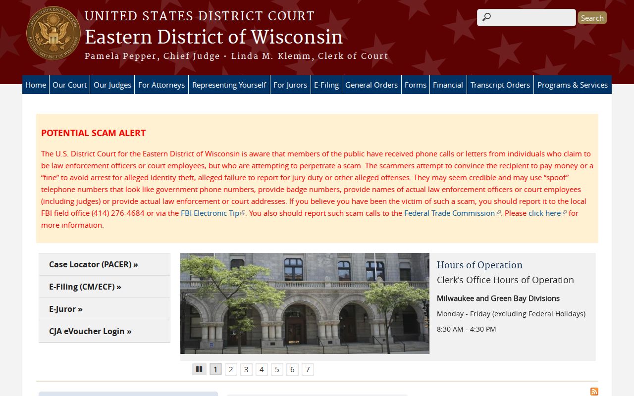 Menominee County criminal history Eastern District federal court
