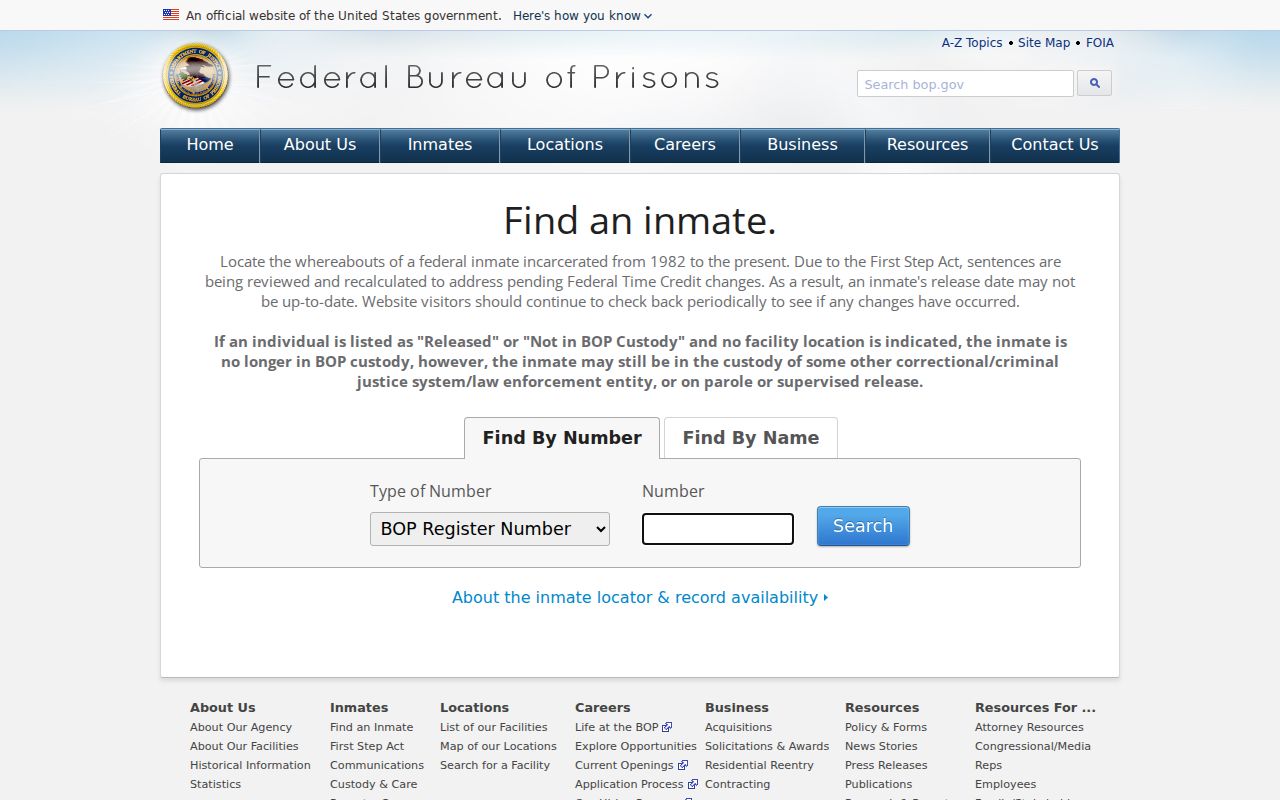 Menominee County criminal history federal inmate locator
