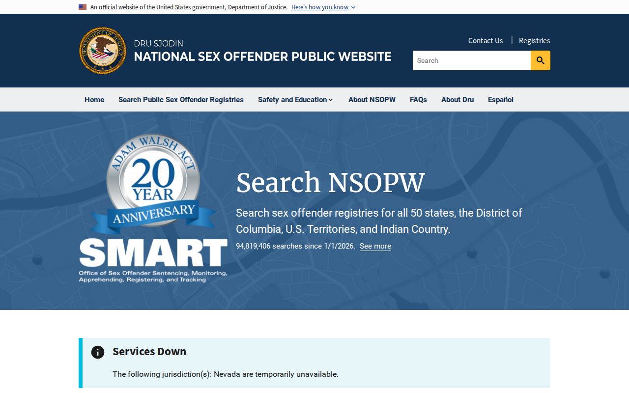 Menominee County sex offender check through the national NSOPW search